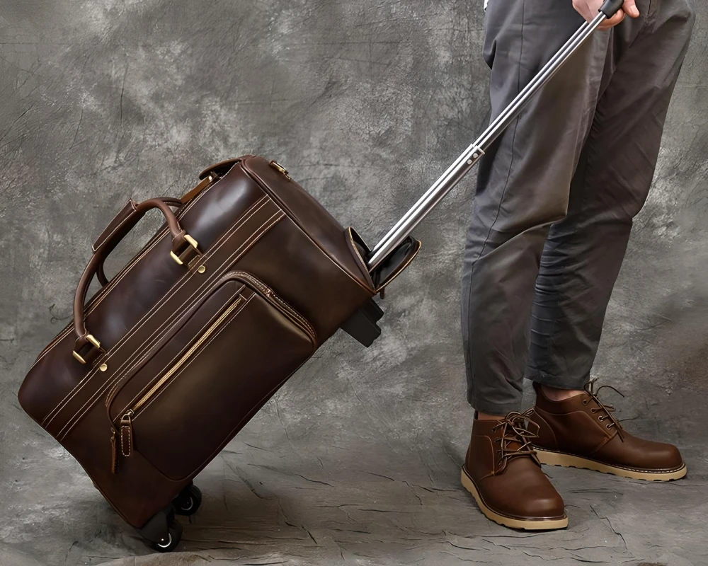 womens leather carry on luggage