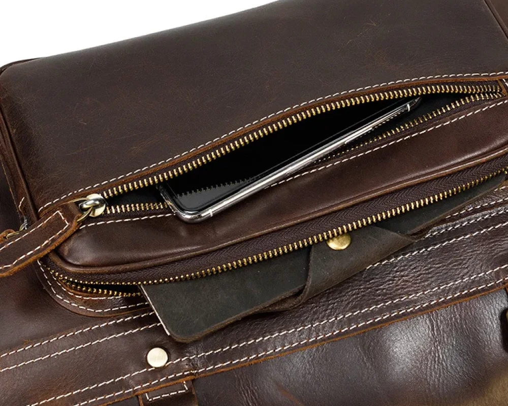 mens leather carry on bag